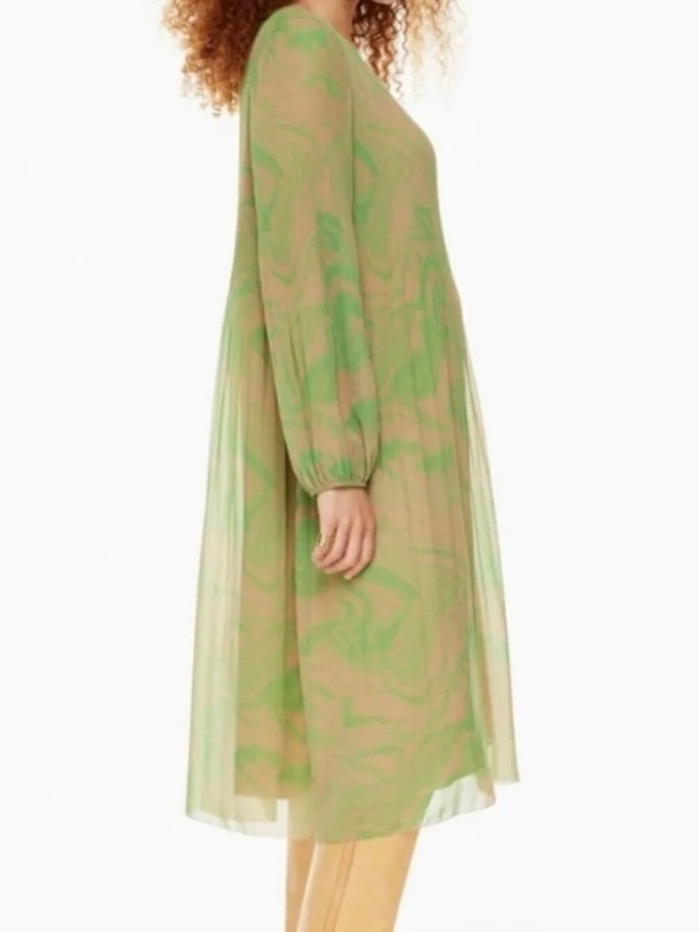 Aritzia Wilfred Daydreamer Pleated chiffon Midi Dress, size - Medium